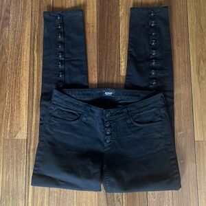 Hudson Fonda Black Skinny Jeans size 28 - awesome button detail on back leg